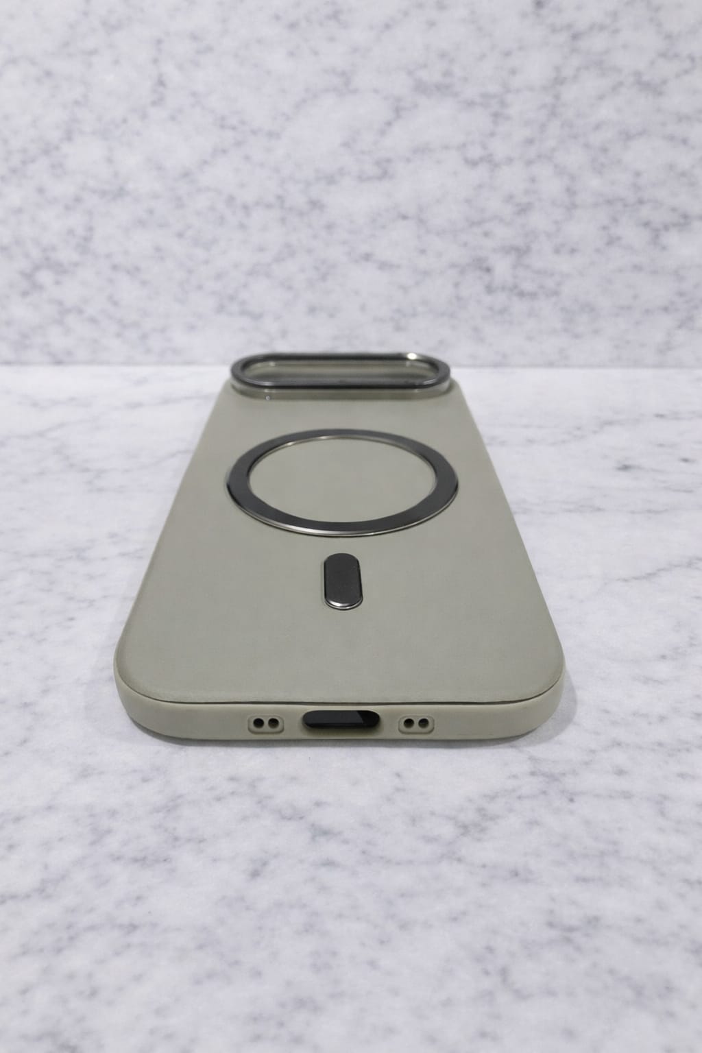 Compatible with IPhone 17 Air PU Leather MagSafe Case – Premium Magnetic Slim Cover (GREY)