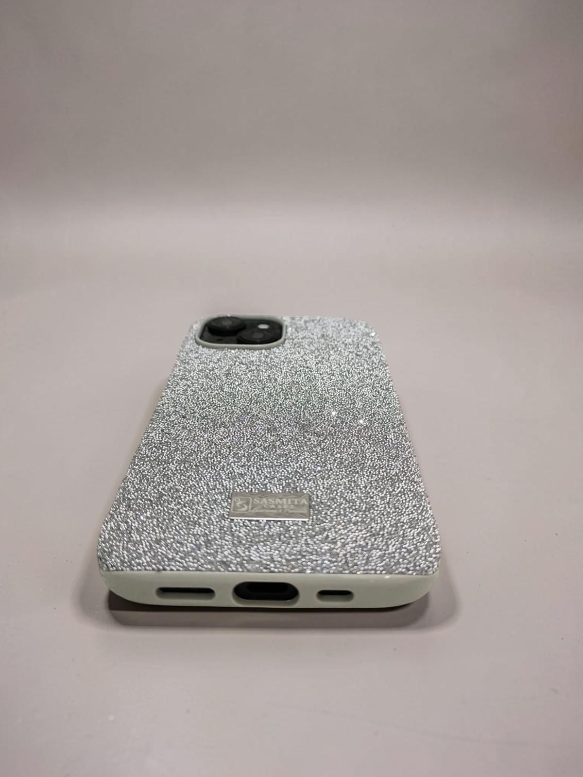 Compatible with IPhone 15 Luxury Silver Glitter Protective Case