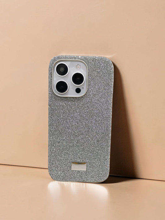 Compatible with IPhone 15 Pro Luxury Silver Glitter Protective Case