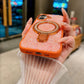 Luxury Crystal Magnetic Kickstand Case Compatible with IPhone 17 (ORANGE)