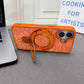 Luxury Crystal Magnetic Kickstand Case Compatible with IPhone 17 (ORANGE)
