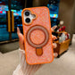Luxury Crystal Magnetic Kickstand Case Compatible with IPhone 17 (ORANGE)