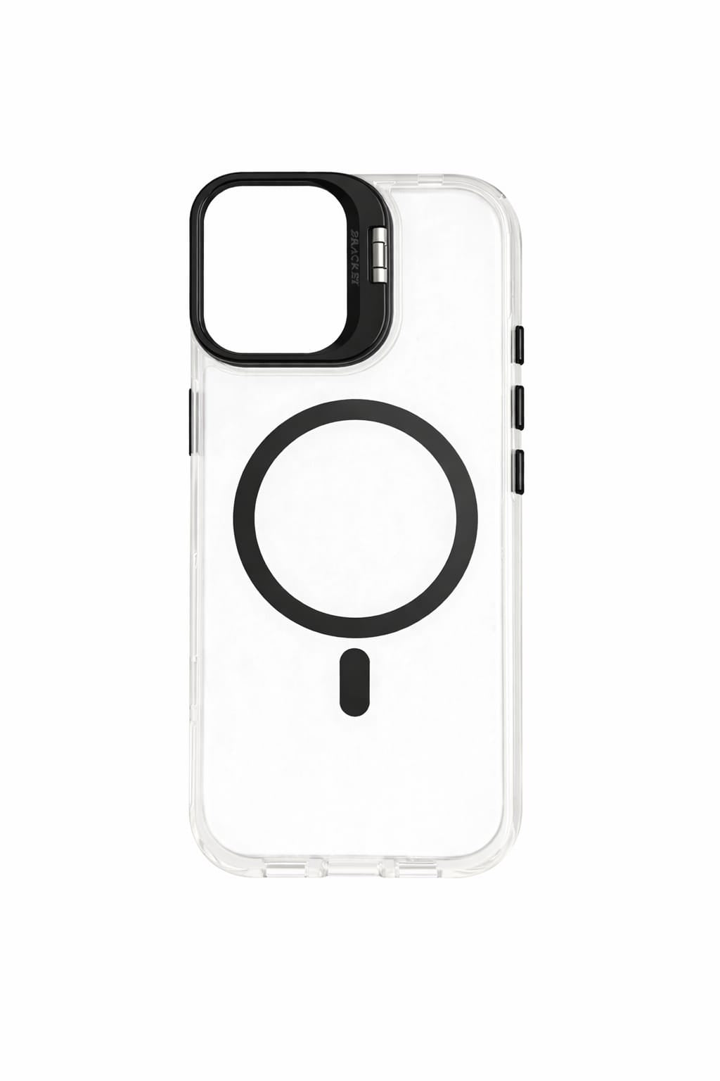 Transparent MagSafe Compatible Case for IPhone 17 with Metal Camera Ring (BLACK)
