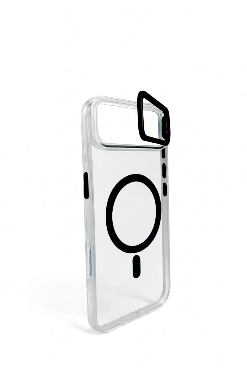 Transparent MagSafe Compatible Case for IPhone 17 Air with Metal Camera Ring (BLACK)