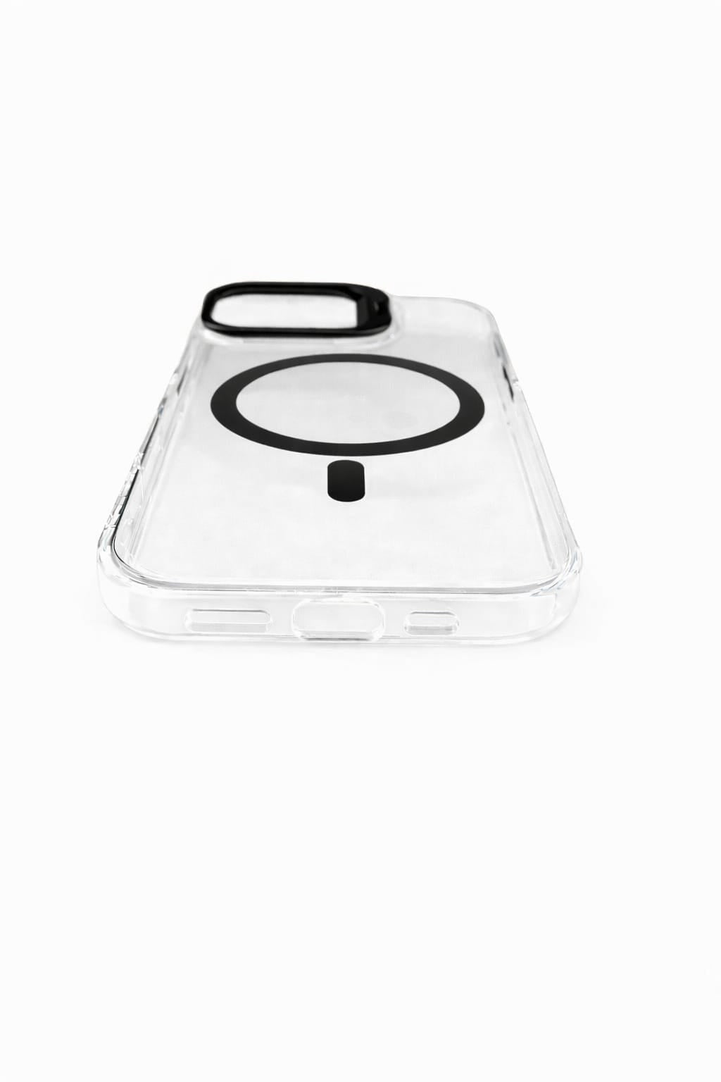 Transparent MagSafe Compatible Case for IPhone 17 with Metal Camera Ring (BLACK)