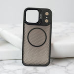Compatible with IPhone 17 Pro Shockproof Transparent Frosted PC Magnetic Magsafe Case | BLACK