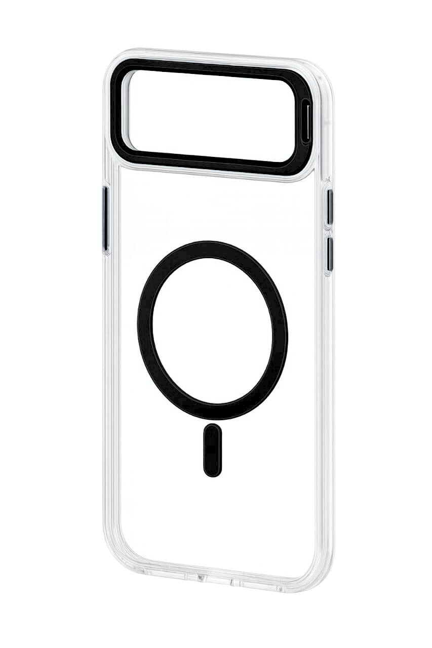 Transparent MagSafe Compatible Case for IPhone 17 Air with Metal Camera Ring (BLACK)
