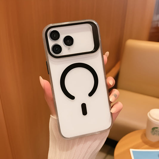Transparent MagSafe Compatible Case for IPhone 17 Pro with Metal Camera Ring (BLACK)