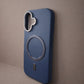 Compatible with IPhone 17 PU Leather MagSafe Case – Premium Magnetic Slim Cover (BLUE)