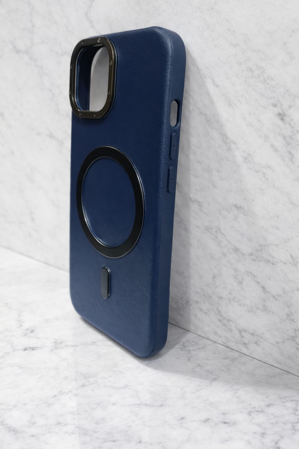 Compatible with IPhone 15 Plus PU Leather MagSafe Case – Premium Magnetic Slim Cover (BLUE)
