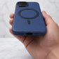 Compatible with IPhone 15 Plus PU Leather MagSafe Case – Premium Magnetic Slim Cover (BLUE)