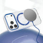Transparent MagSafe Compatible Case for IPhone 17 Pro Max with Metal Camera Ring (BLUE)