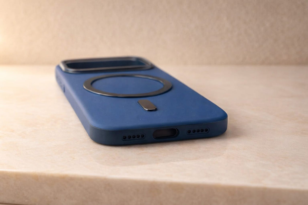 Compatible with IPhone 17 Pro Max PU Leather MagSafe Case – Premium Magnetic Slim Cover (BLUE)