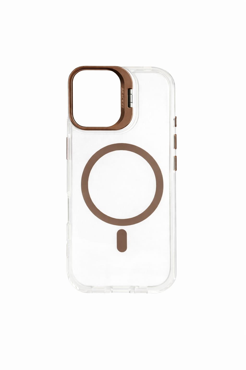 Transparent MagSafe Compatible Case for IPhone 17 with Metal Camera Ring (BROWN)