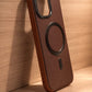 Compatible with IPhone 15 Pro PU Leather MagSafe Case – Premium Magnetic Slim Cover (BROWN)