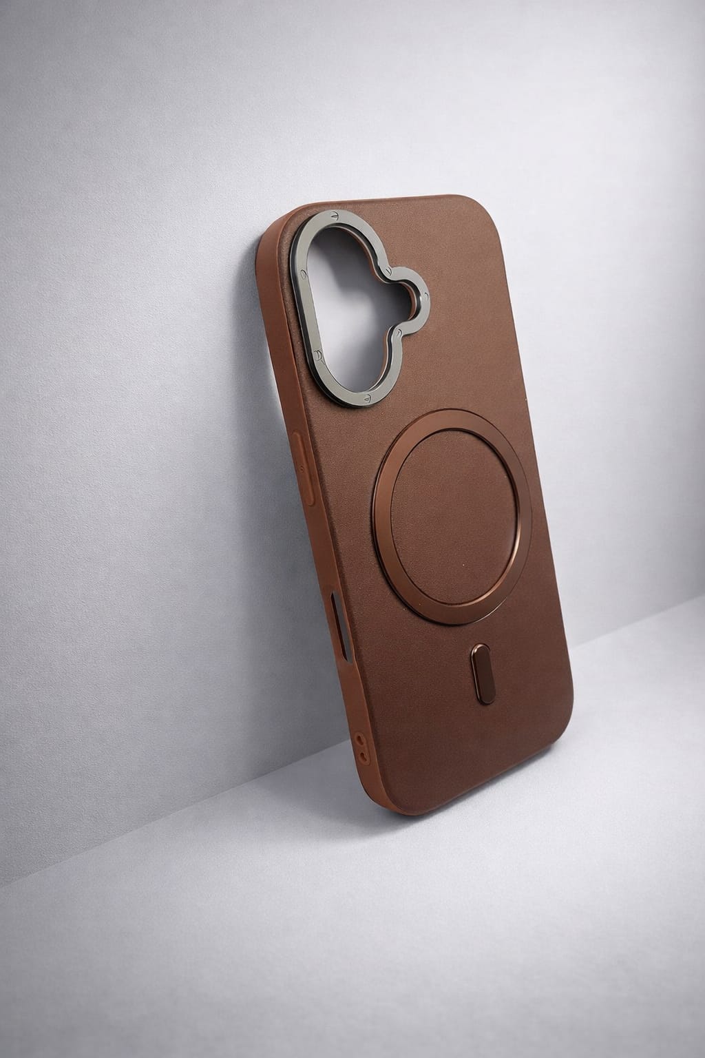 Compatible with IPhone 17 PU Leather MagSafe Case – Premium Magnetic Slim Cover (BROWN)