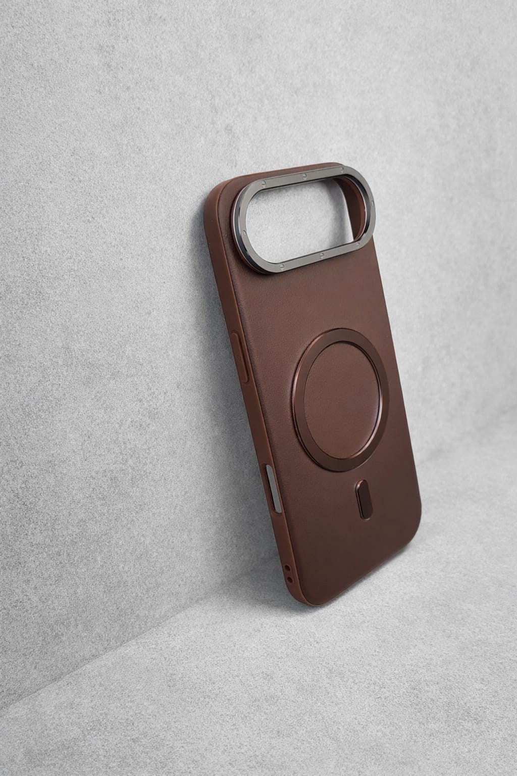 Compatible with IPhone 17 Air PU Leather MagSafe Case – Premium Magnetic Slim Cover (BROWN)