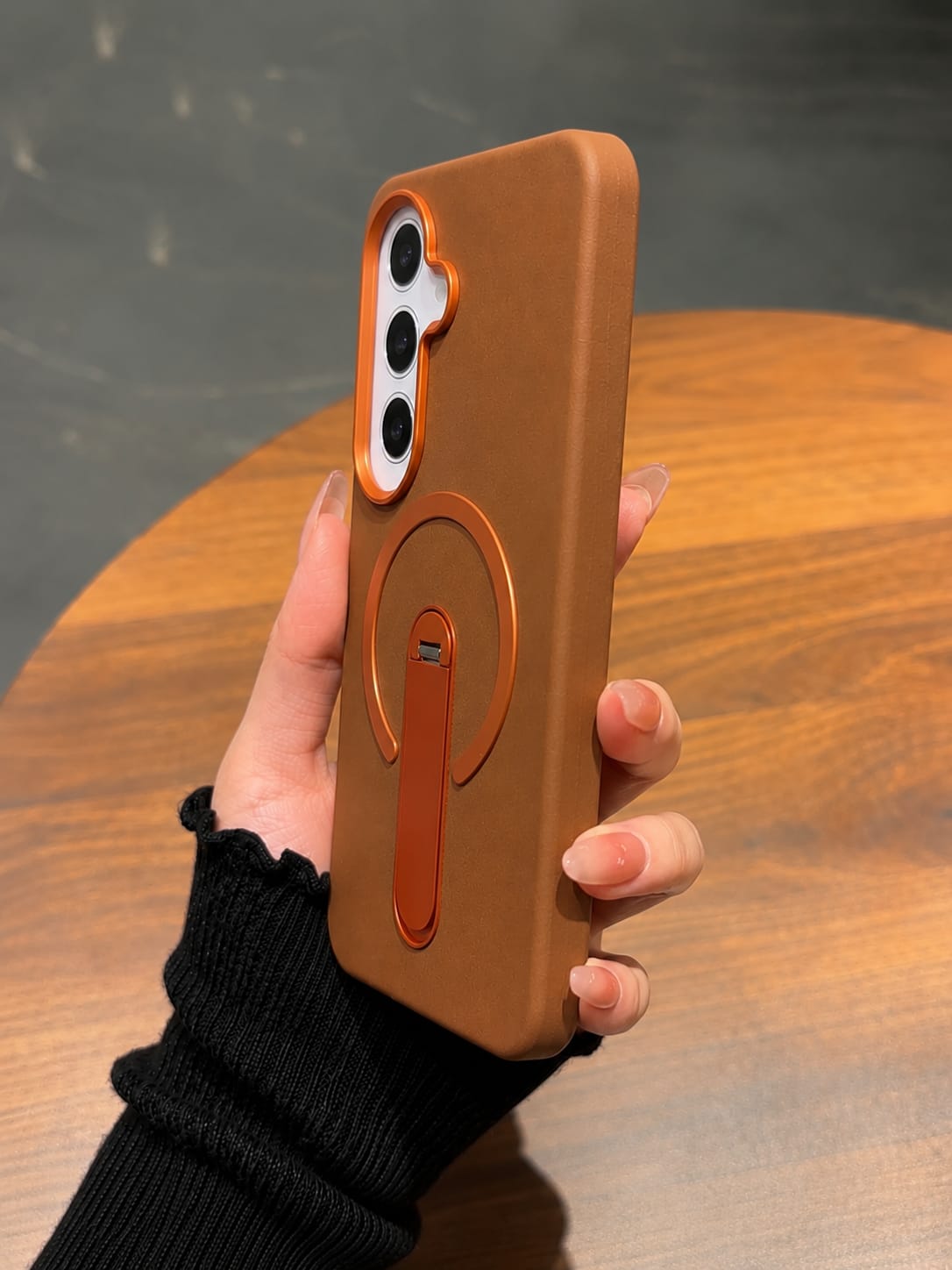 Compatible with Samsung Galaxy S26 Magnetic Kickstand Case – Premium Matte Back Cover (BROWN)