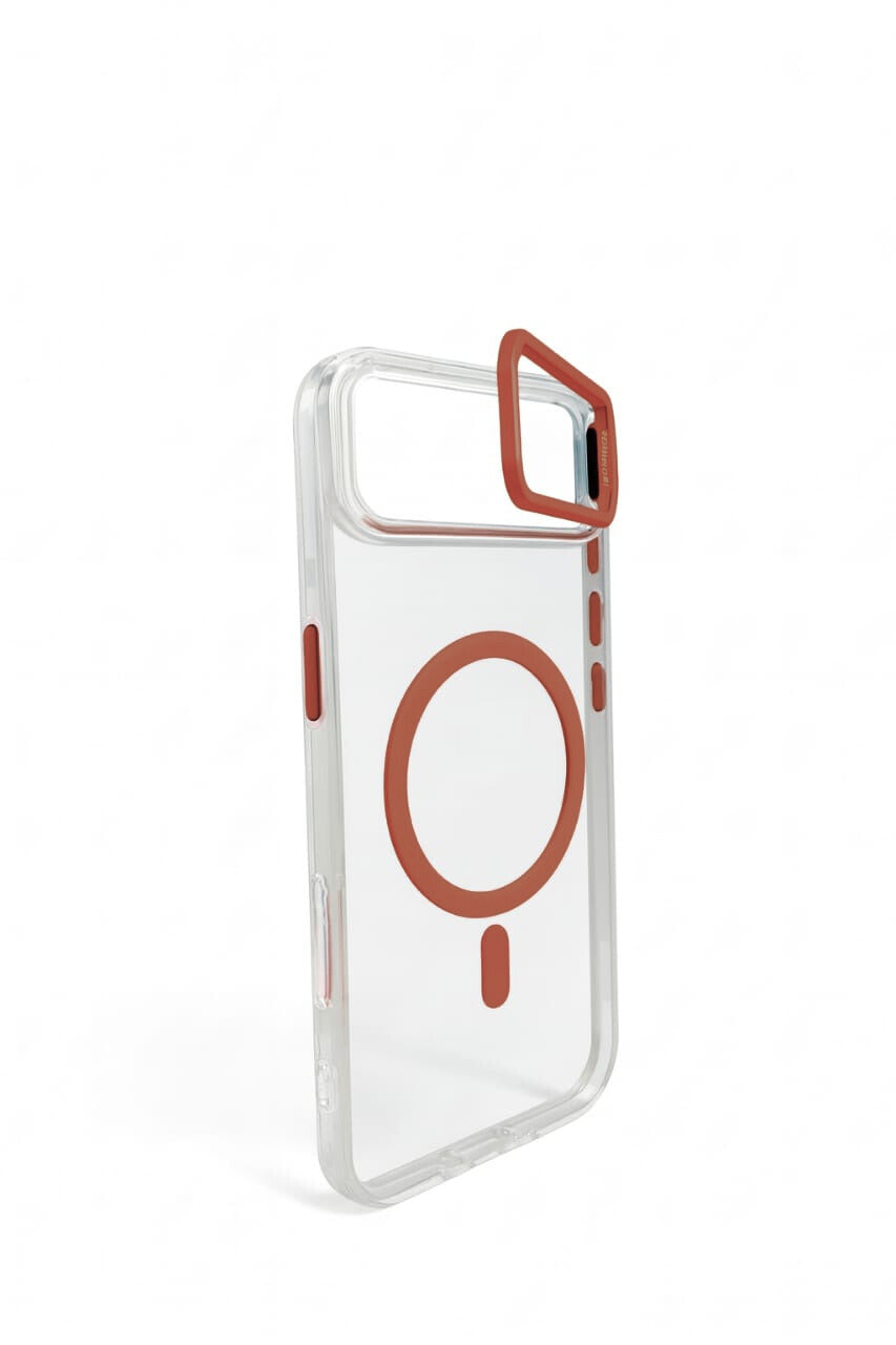 Transparent MagSafe Compatible Case for IPhone 17 Air with Metal Camera Ring (BROWN)