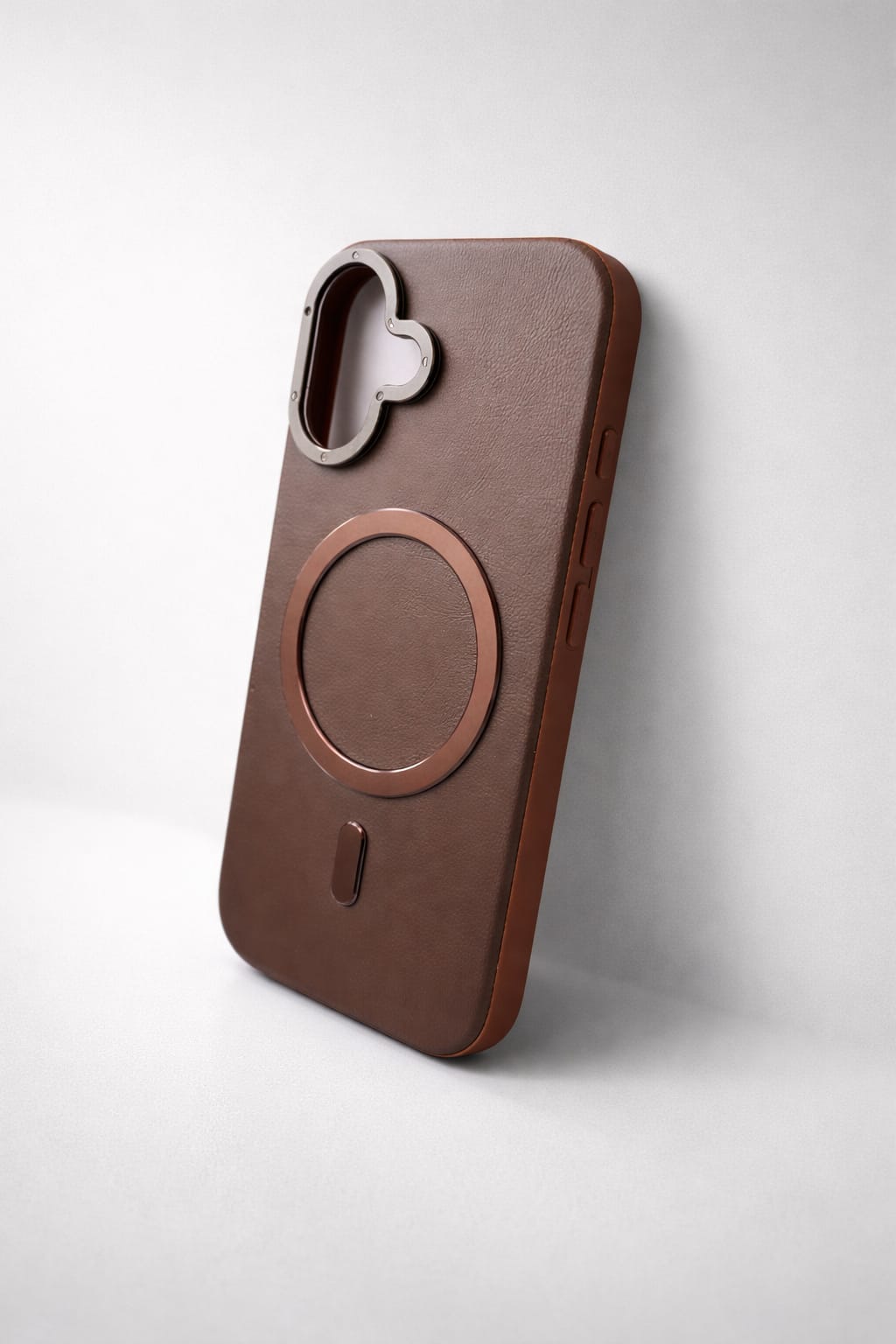 Compatible with IPhone 16 PU Leather MagSafe Case – Premium Magnetic Slim Cover (BROWN)