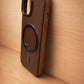 Compatible with IPhone 15 PU Leather MagSafe Case – Premium Magnetic Slim Cover (BROWN)