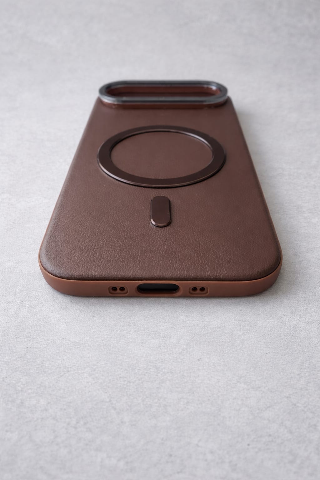 Compatible with IPhone 17 Air PU Leather MagSafe Case – Premium Magnetic Slim Cover (BROWN)