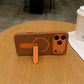 Premium PU Leather Kickstand Magnetic Case Compatible with IPhone 17 Pro | BROWN