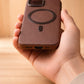 Compatible with IPhone 15 Pro PU Leather MagSafe Case – Premium Magnetic Slim Cover (BROWN)