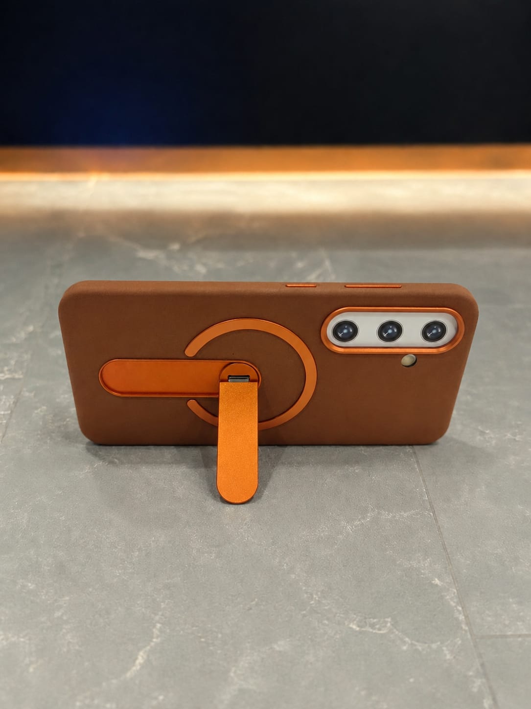 Compatible with Samsung Galaxy S25 Magnetic Kickstand Case – Premium Matte Back Cover (BROWN)