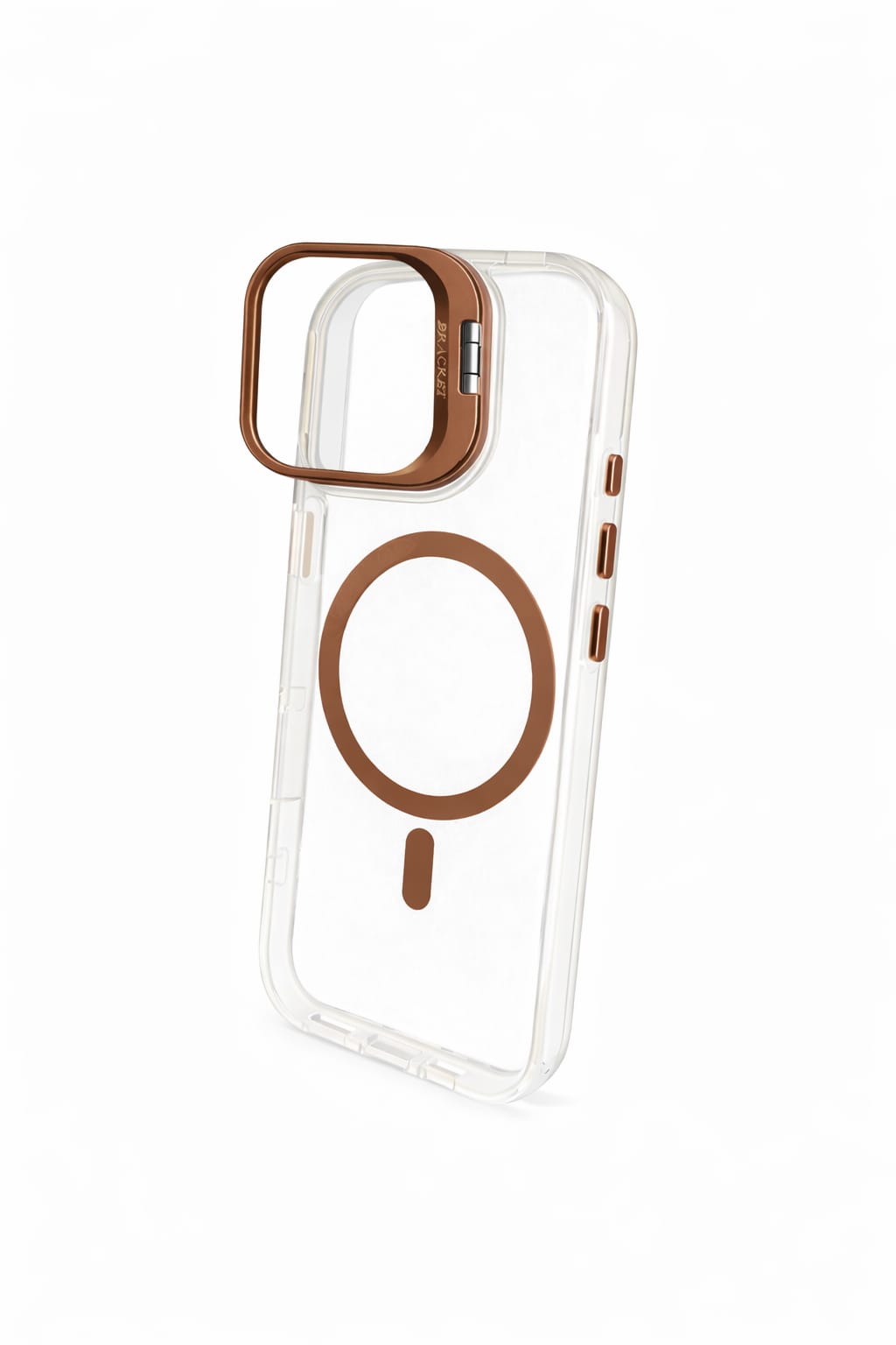 Transparent MagSafe Compatible Case for IPhone 17 with Metal Camera Ring (BROWN)