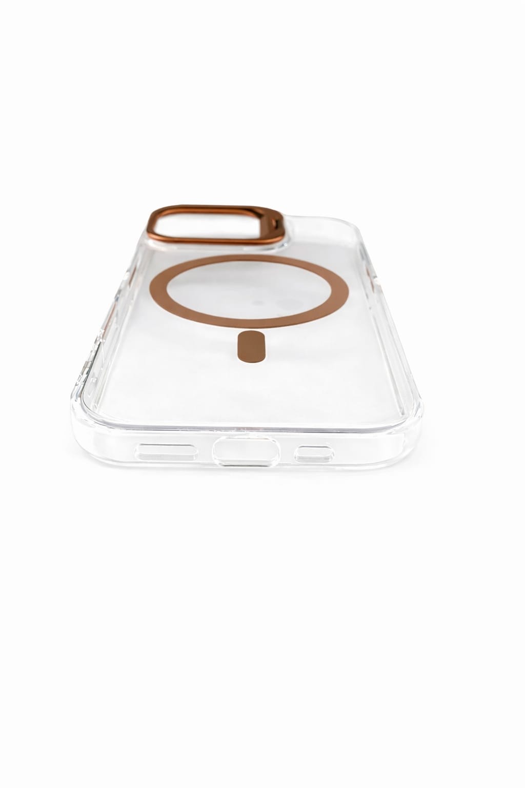 Transparent MagSafe Compatible Case for IPhone 17 with Metal Camera Ring (BROWN)