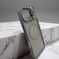 Compatible with IPhone 17 Air Shockproof Transparent Frosted PC Magnetic Magsafe Case | GREY