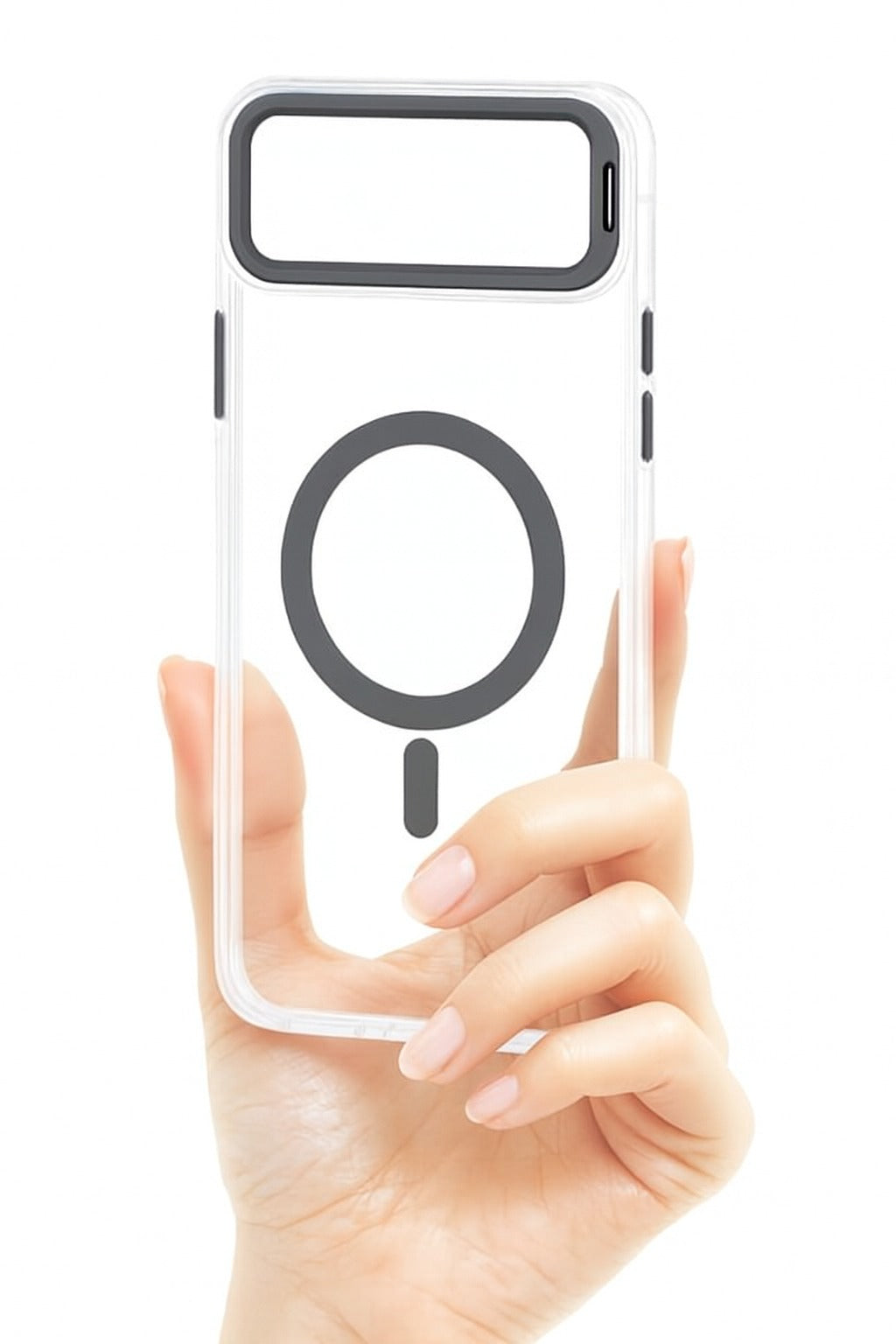 Transparent MagSafe Compatible Case for IPhone 17 Air with Metal Camera Ring (GREY)
