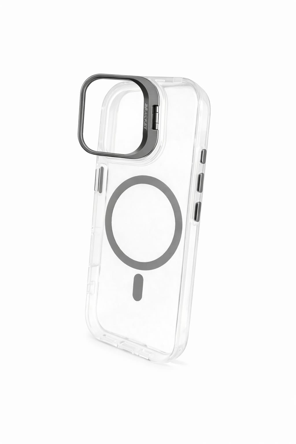 Transparent MagSafe Compatible Case for IPhone 17 with Metal Camera Ring (GREY)