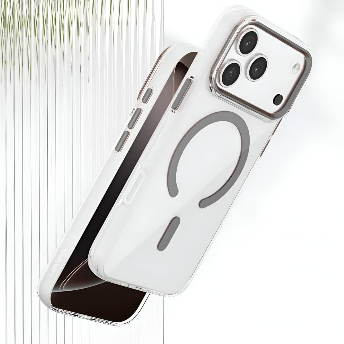 Transparent MagSafe Compatible Case for IPhone 17 Pro with Metal Camera Ring (GREY)