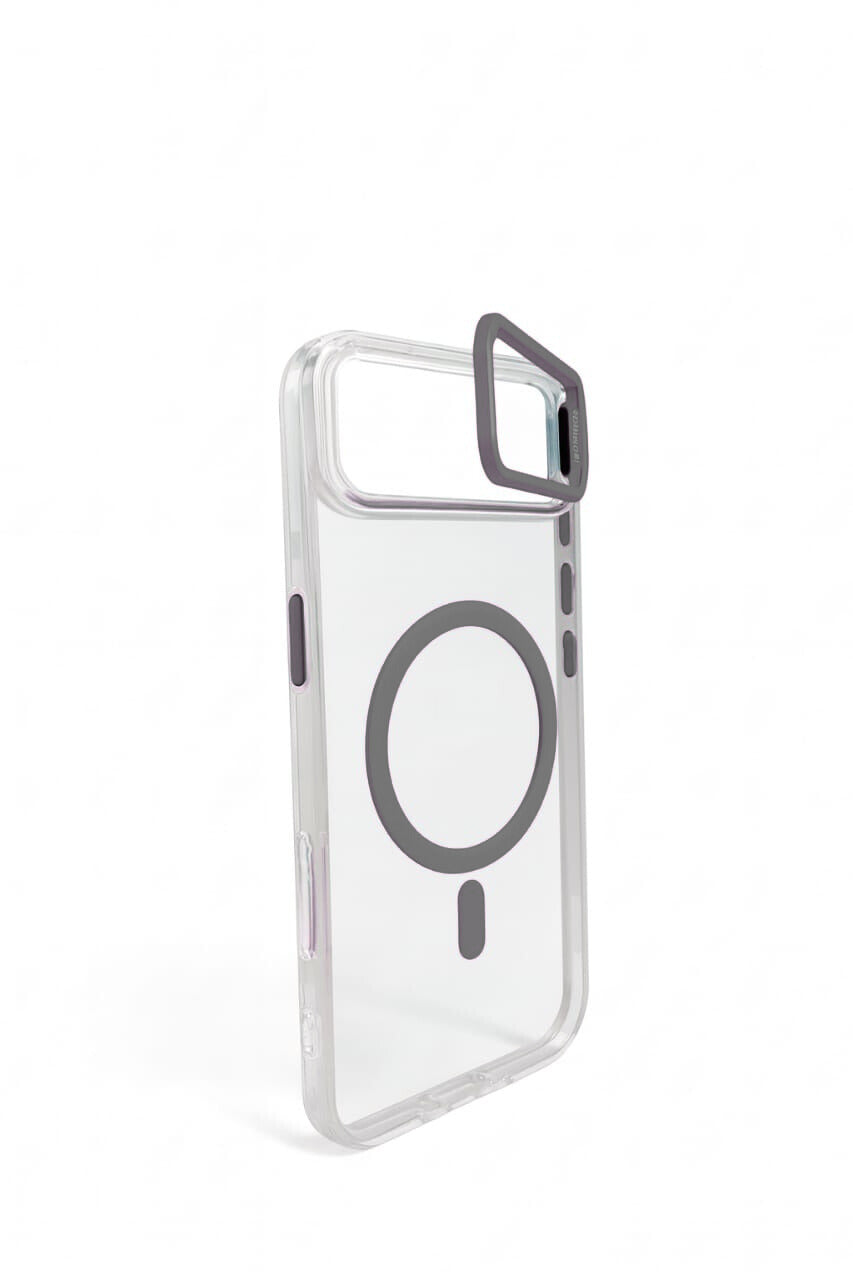 Transparent MagSafe Compatible Case for IPhone 17 Air with Metal Camera Ring (GREY)
