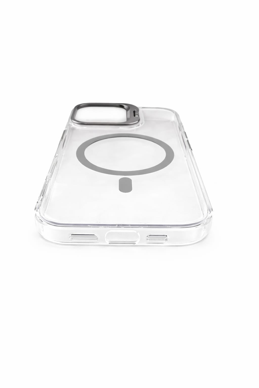 Transparent MagSafe Compatible Case for IPhone 17 with Metal Camera Ring (GREY)