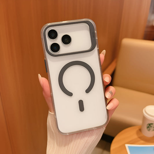 Transparent MagSafe Compatible Case for IPhone 17 Pro with Metal Camera Ring (GREY)