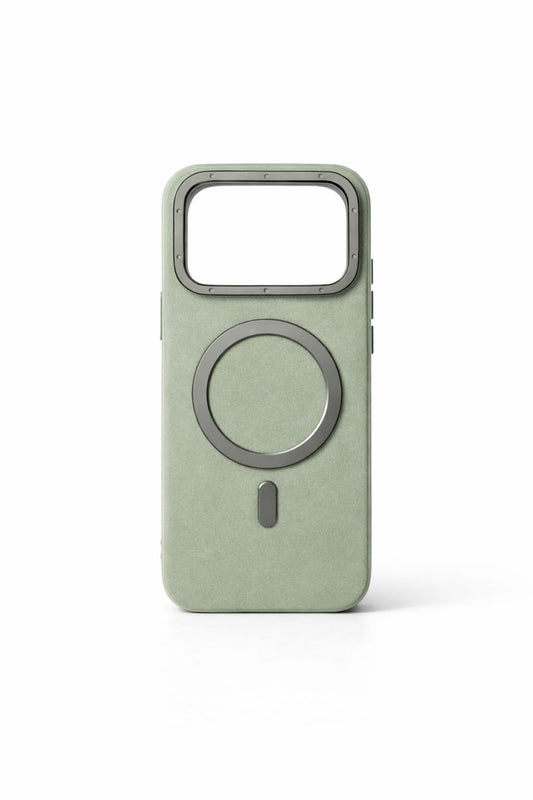 Compatible with IPhone 17 Pro PU Leather MagSafe Case – Premium Magnetic Slim Cover (GREY)
