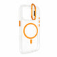 Transparent MagSafe Compatible Case for IPhone 17 with Metal Camera Ring (ORANGE)