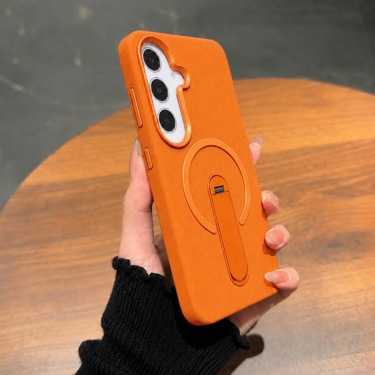 Compatible with Samsung Galaxy S26 Magnetic Kickstand Case – Premium Matte Back Cover (ORANGE)