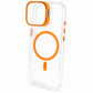 Transparent MagSafe Compatible Case for IPhone 17 with Metal Camera Ring (ORANGE)