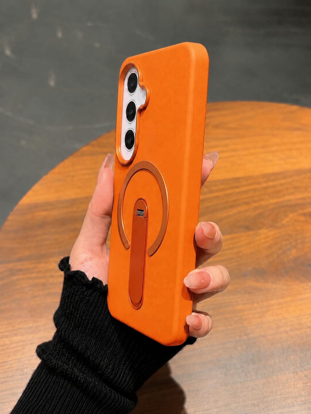 Compatible with Samsung Galaxy S26 Magnetic Kickstand Case – Premium Matte Back Cover (ORANGE)