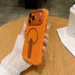 Premium PU Leather Kickstand Magnetic Case Compatible with IPhone 17 Pro | ORANGE
