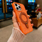 Luxury Crystal Magnetic Kickstand Case Compatible with IPhone 16 Pro (ORANGE)