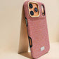 Compatible with IPhone 17 Pro Luxury Orange Glitter Protective Case