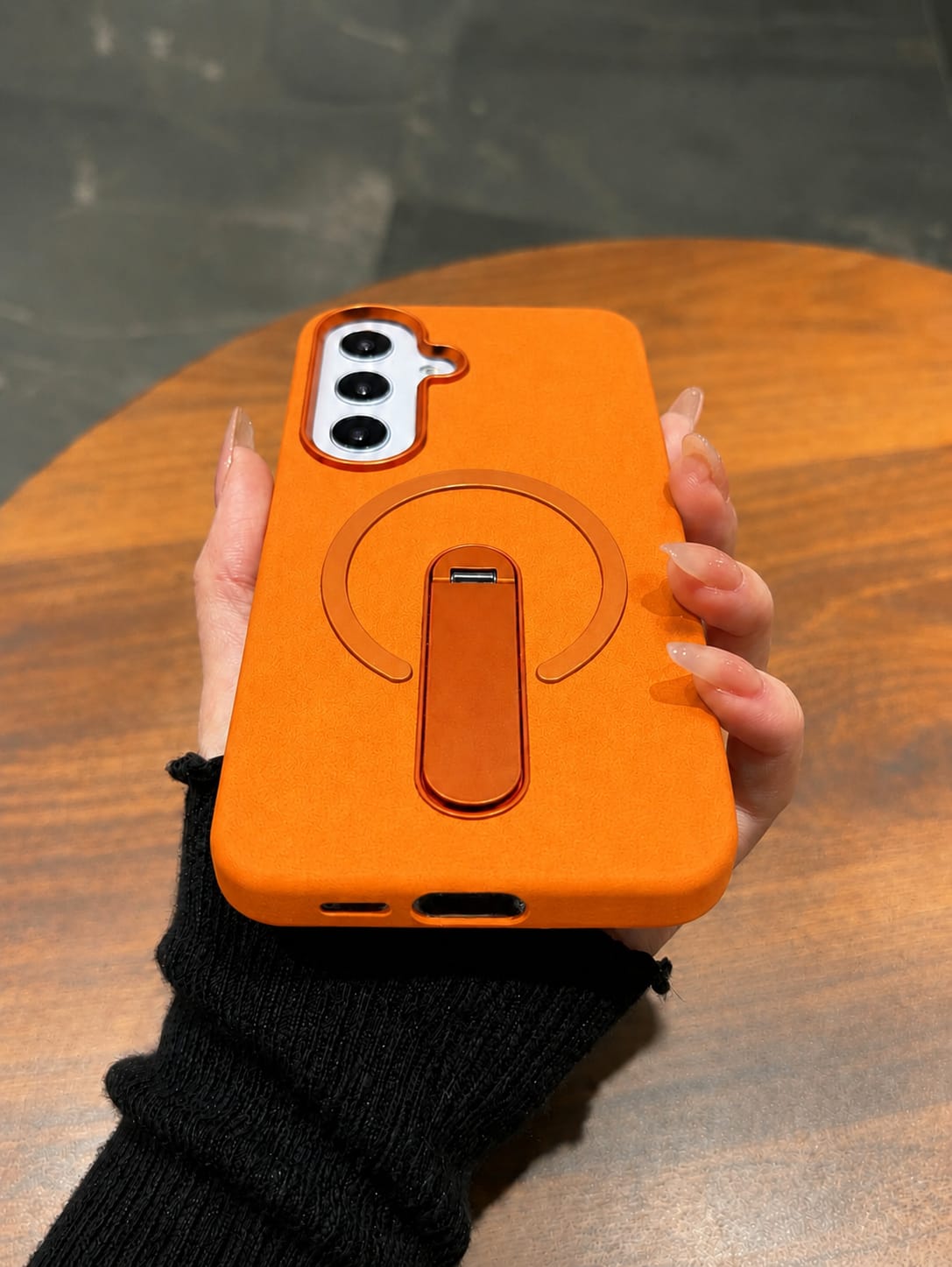 Compatible with Samsung Galaxy S26 Magnetic Kickstand Case – Premium Matte Back Cover (ORANGE)