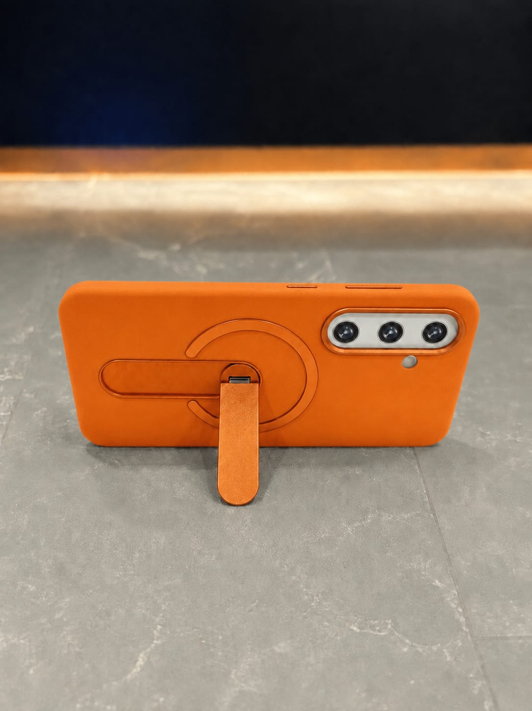 Compatible with Samsung Galaxy S25 Magnetic Kickstand Case – Premium Matte Back Cover (ORANGE)