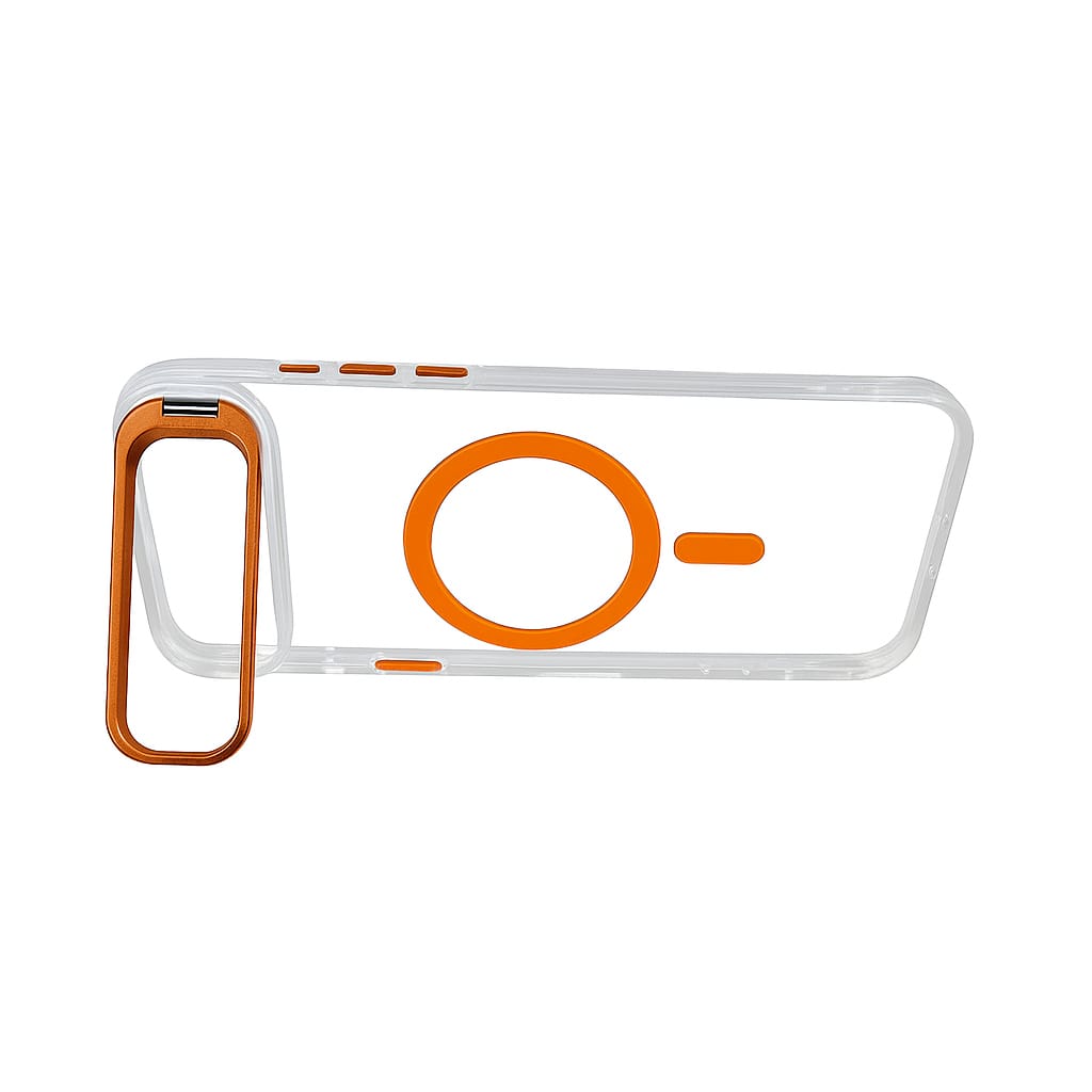 Transparent MagSafe Compatible Case for IPhone 17 Air with Metal Camera Ring (ORANGE)
