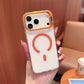 Transparent MagSafe Compatible Case for IPhone 17 Pro Max with Metal Camera Ring (ORANGE)